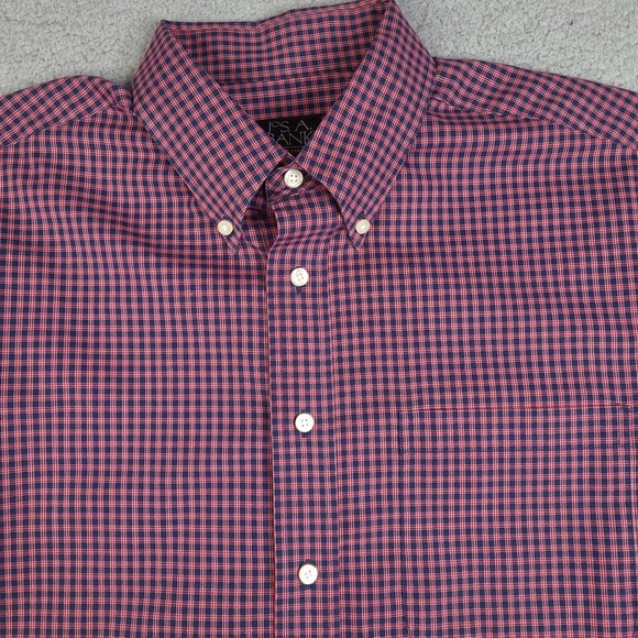 Jos A Bank Shirt Mens Large Blue Red Plaid Button Down‎ Executive Collection - Picture 2 of 15
